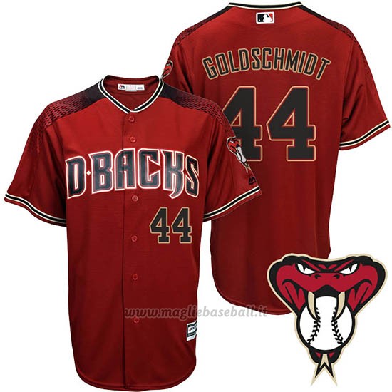 Maglia Baseball Uomo Arizona Diamondbacks 44 Paul Goldschmidt Rosso Alterner